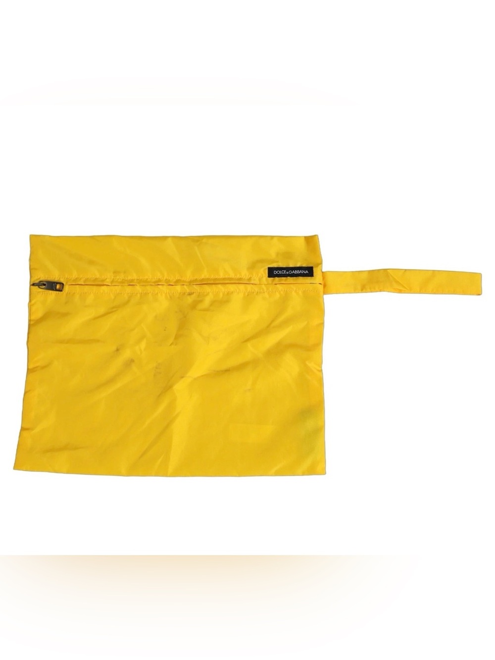 Dolce & Gabbana Yellow Oversized Nylon Wristlet NWT
